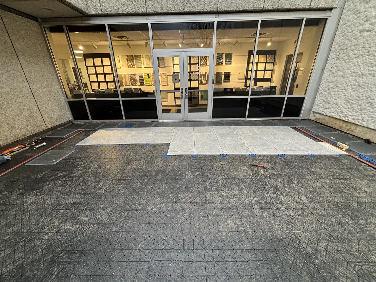 Commercial entrance patio — completed entrance