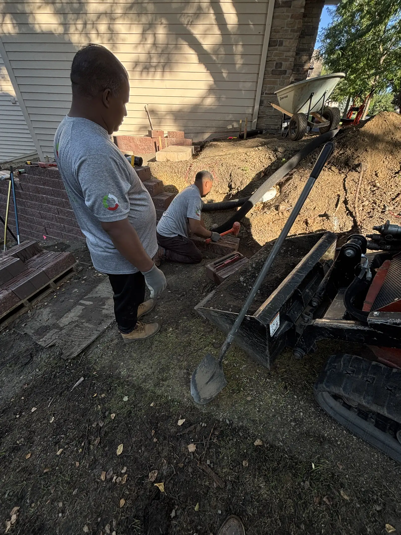 Eden Prairie retaining wall — drone view