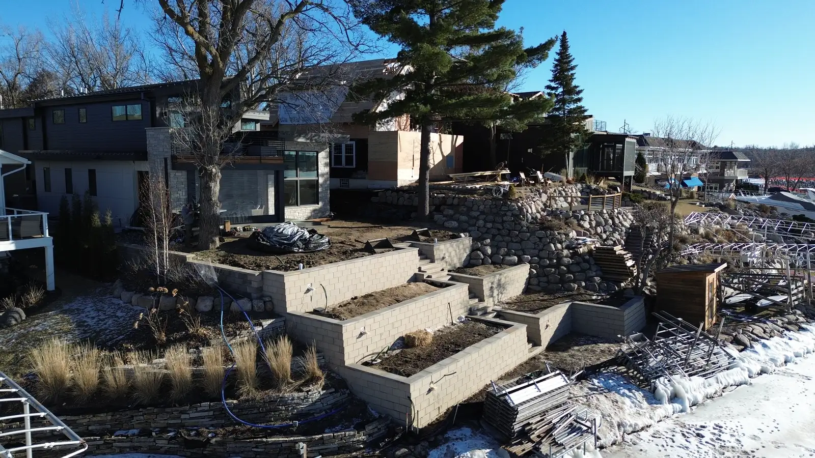 Grant Weedman, founder of Lifecycle Outdoor Services, on a job site in Shorewood, MN