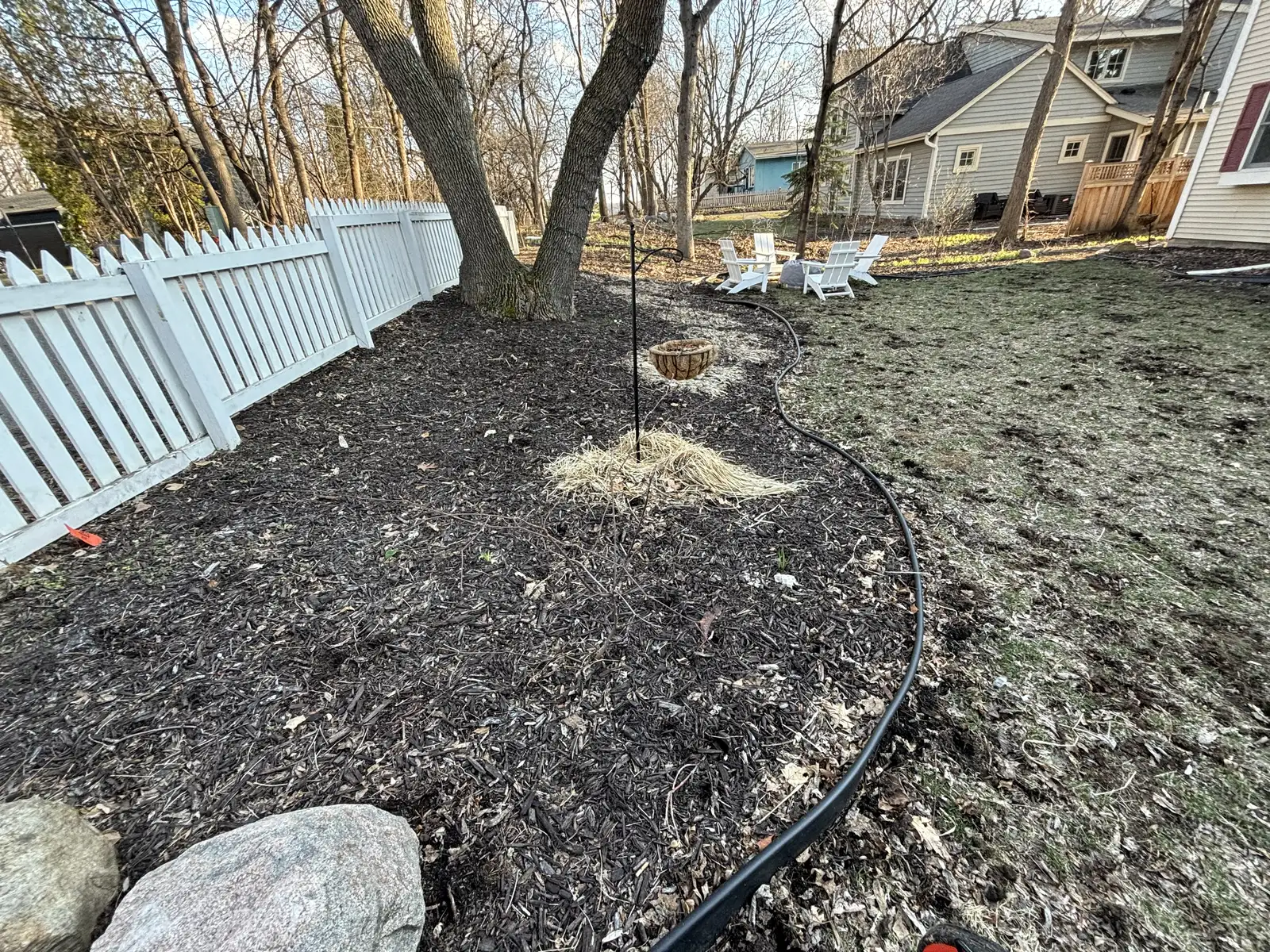 Greenwood flagstone patio — boulder outcroppings detail