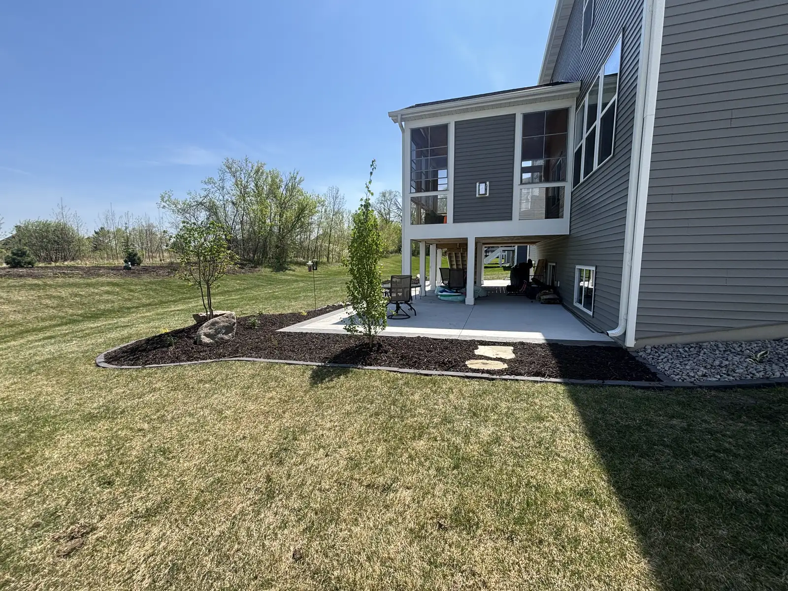 Medina landscape design — granite rock installation