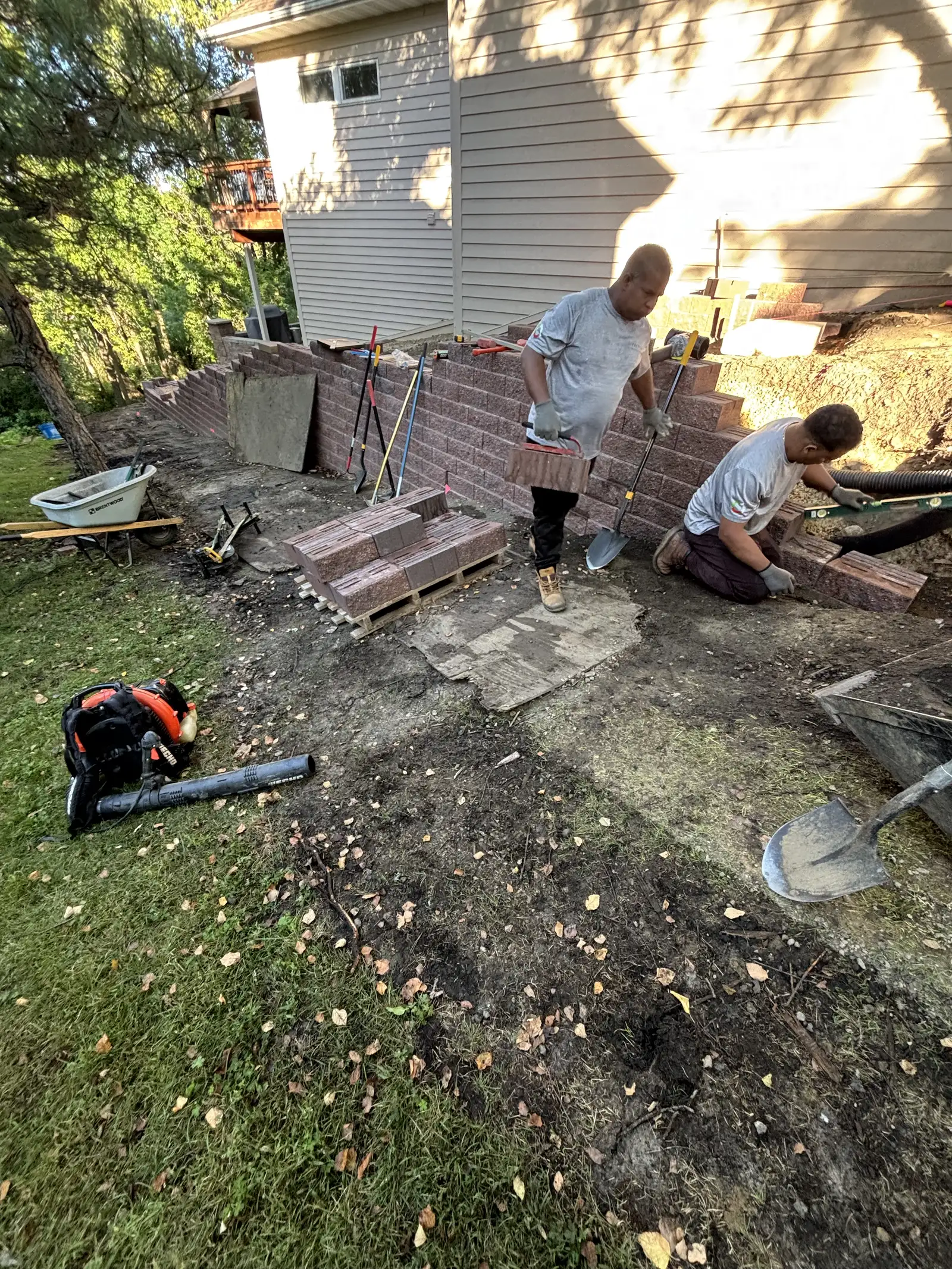 Completed new construction landscape design showing full property in Medina, MN