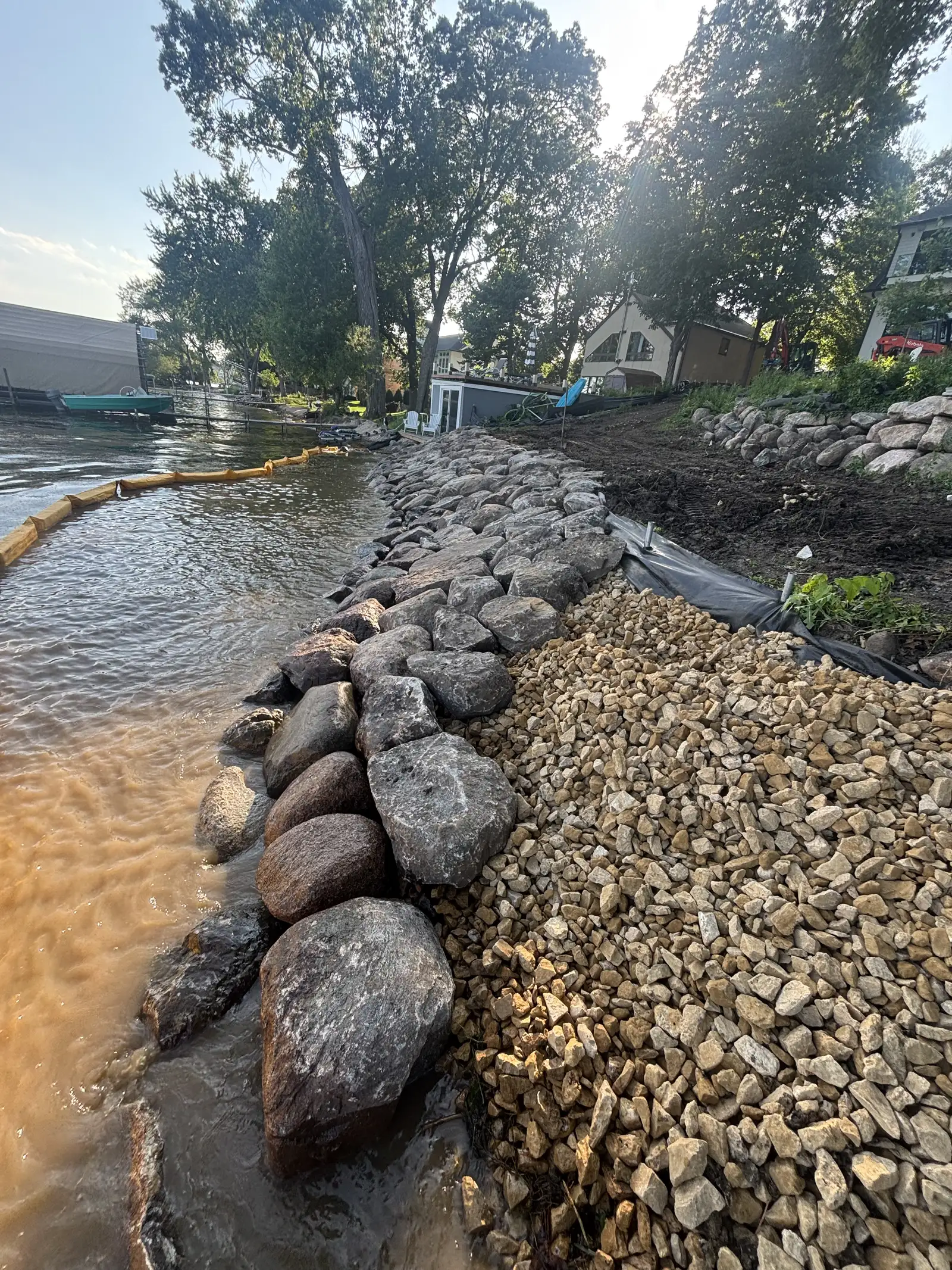 Orono riprap rebuild — completed shoreline